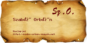 Szabó Orbán névjegykártya