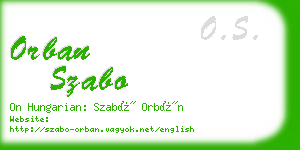 orban szabo business card